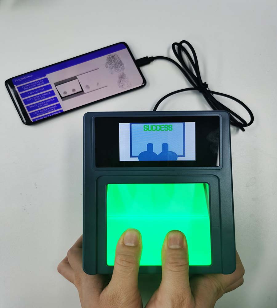 Scanner d'empreintes digitales roulantes de recensement