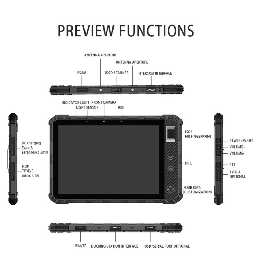 Tablette biométrique Android IP68