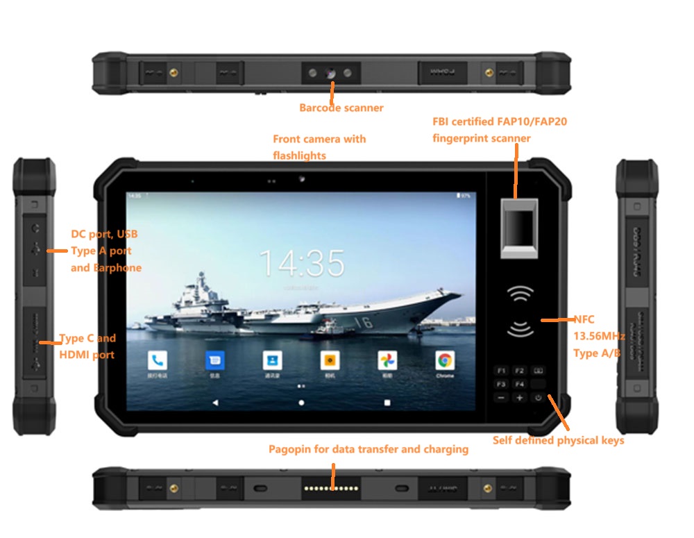 Tablette biométrique IP68