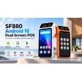 Terminal de point de vente (POS) double écran portable Android 16 certifié GMS