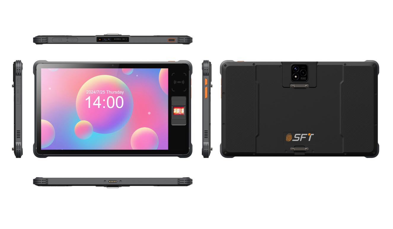La tablette industrielle 4G Android 14 à empreintes digitales biométriques arrive