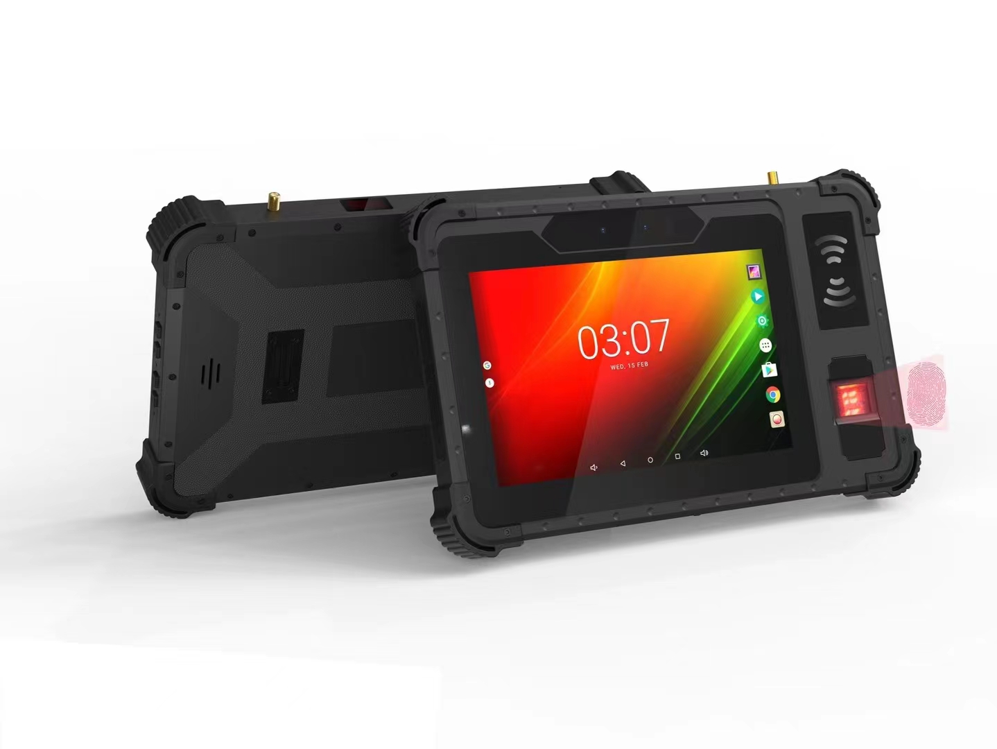 Tablette biométrique robuste de présence de temps faciale, Android, 8 pouces, empreintes digitales
        