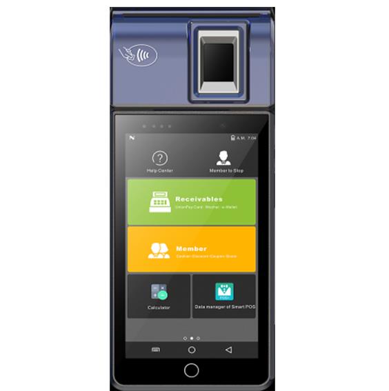 Android EMV POS modèle T1 pour ajouter un module d'empreintes digitales certifié FBI

